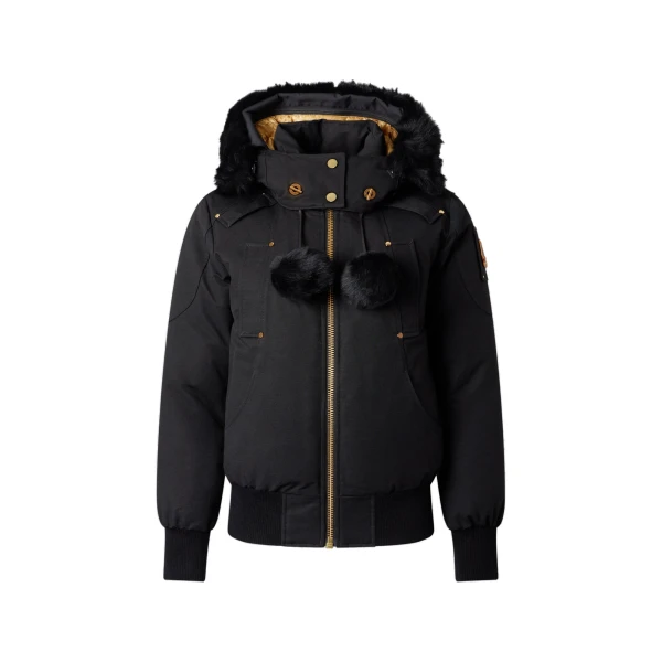 Moose Knuckles Gold Series Original Debbie Down Bomber in Black | Luxury Shoes 