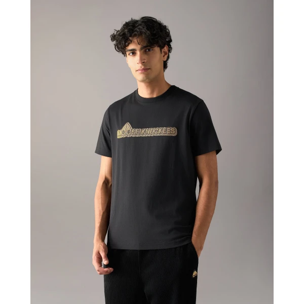 Moose Knuckles Gold Series Preston Logo T-Shirt in Black | T-shirts & vests | Luxury Shoes 