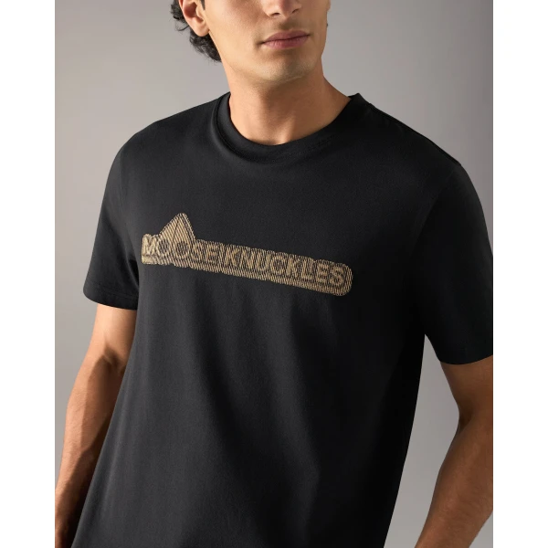 Moose Knuckles Gold Series Preston Logo T-Shirt in Black | T-shirts & vests | Luxury Shoes 
