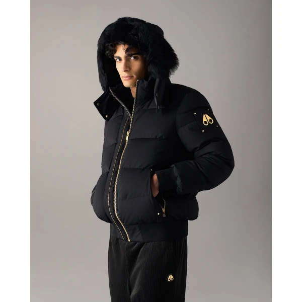 Moose Knuckles Gold Series Stagg Down Bomber in Black | Men Jackets | Luxury Shoes 