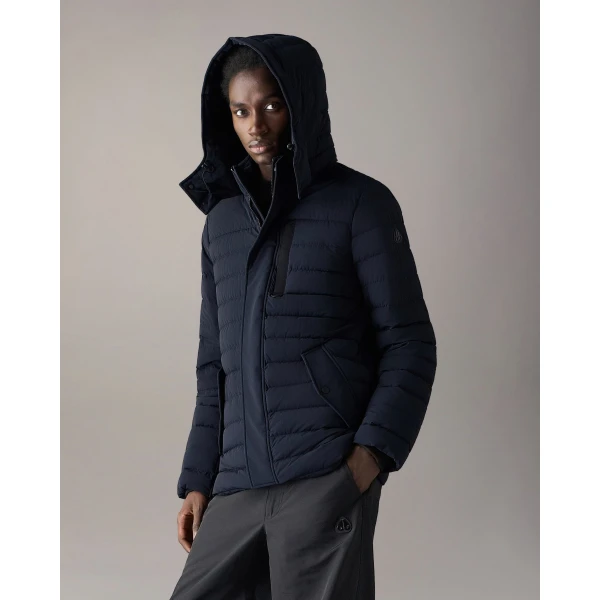 Moose Knuckles Greystone Down Jacket in Navy | Men Jackets | Luxury Shoes 
