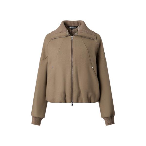 Moose Knuckles Grid 3-In-1 Wool Bomber Jacket in Ashen | Luxury Shoes 