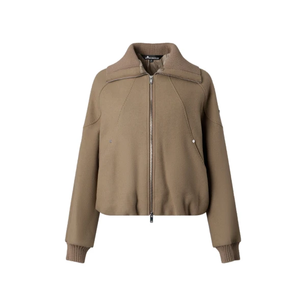 Grid 3-In-1 Wool Bomber Jacket in Ashen