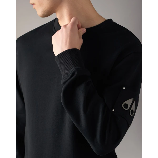Moose Knuckles Hartsfield Crewneck Sweatshirt in Black | Sweatshirts | Luxury Shoes 
