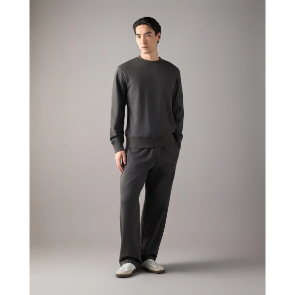 Moose Knuckles Hartsfield Crewneck Sweatshirt in Cement | Sweatshirts | Luxury Shoes 