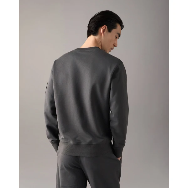 Moose Knuckles Hartsfield Crewneck Sweatshirt in Cement | Sweatshirts | Luxury Shoes 