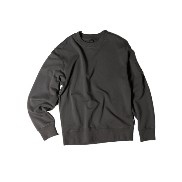 Moose Knuckles Hartsfield Crewneck Sweatshirt in Cement | Luxury Shoes 