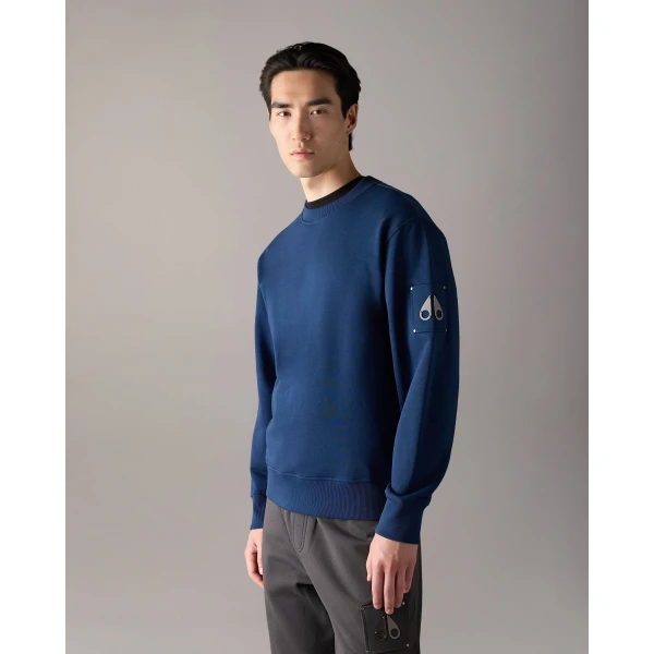 Moose Knuckles Hartsfield Crewneck Sweatshirt in Nightfall | Sweatshirts | Luxury Shoes 