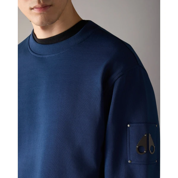 Moose Knuckles Hartsfield Crewneck Sweatshirt in Nightfall | Sweatshirts | Luxury Shoes 