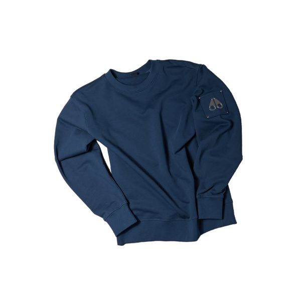 Moose Knuckles Hartsfield Crewneck Sweatshirt in Nightfall | Luxury Shoes 