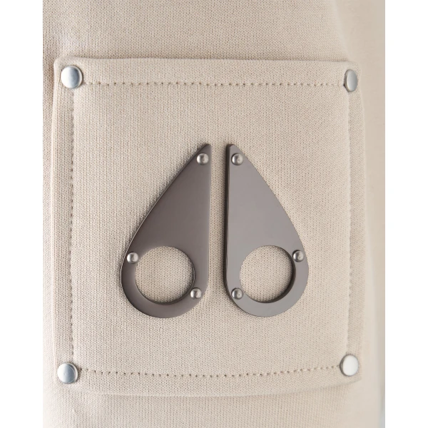 Moose Knuckles Hartsfield Zip-Up Hoodie in Alabaster | Sweatshirts | Luxury Shoes 