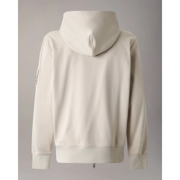 Moose Knuckles Hartsfield Zip-Up Hoodie in Alabaster | Sweatshirts | Luxury Shoes 
