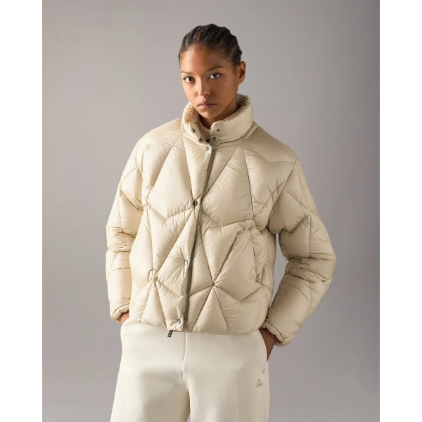 Moose Knuckles Iceberg Quilt Down Puffer in Alabaster | Jackets | Luxury Shoes 