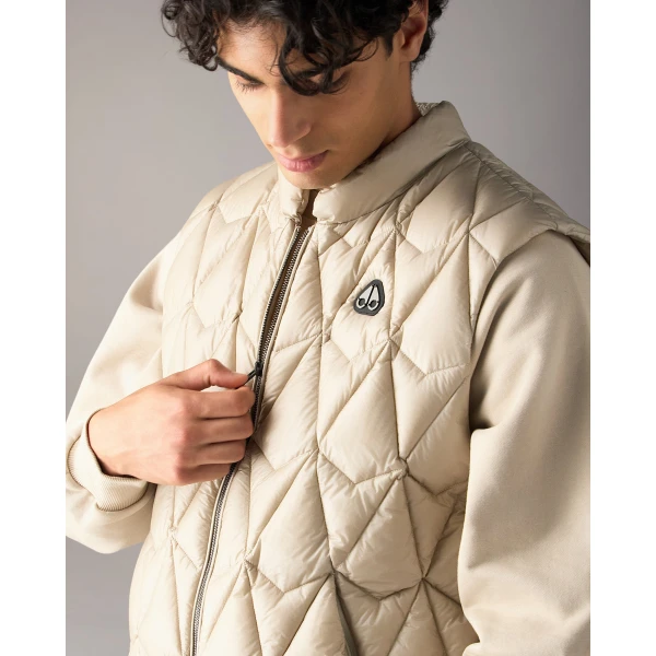 Moose Knuckles Iceberg Quilt Down Vest in Alabaster | Men Jackets | Luxury Shoes 