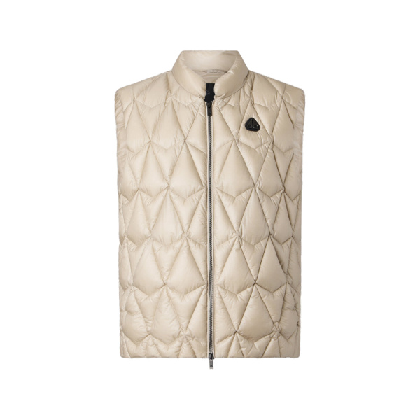 Moose Knuckles Iceberg Quilt Down Vest in Alabaster | Luxury Shoes 