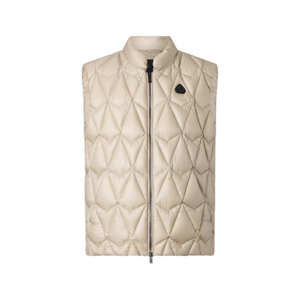 Moose Knuckles Iceberg Quilt Down Vest in Alabaster | Luxury Shoes 