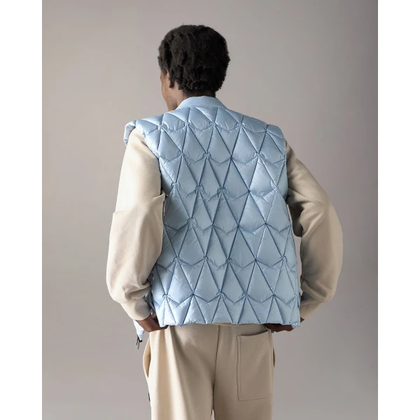 Moose Knuckles Iceberg Quilt Down Vest in Blue Ice | Men Jackets | Luxury Shoes 