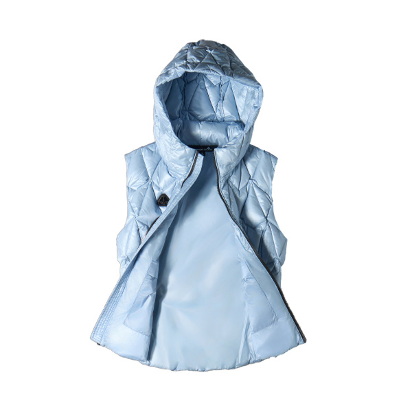 Moose Knuckles Iceberg Quilt Down Vest in Blue Ice | Luxury Shoes 