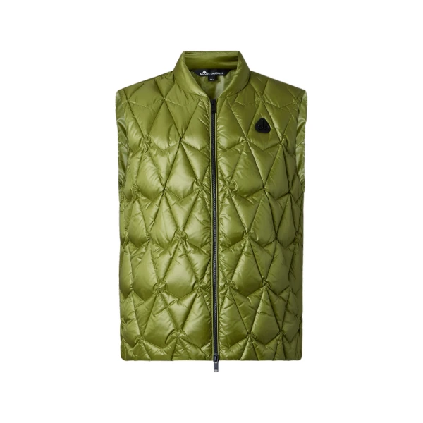 Moose Knuckles Iceberg Quilt Down Vest in Clover | Luxury Shoes 