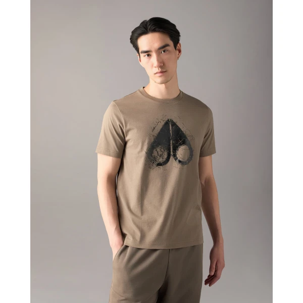 Moose Knuckles Icebreak Logo T-Shirt in Ashen | T-shirts & vests | Luxury Shoes 