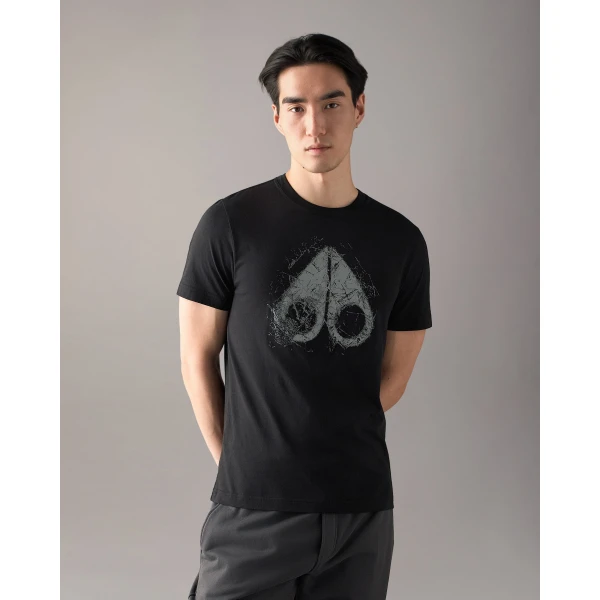 Moose Knuckles Icebreak Logo T-Shirt in Black | T-shirts & vests | Luxury Shoes 