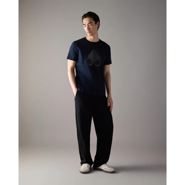 Moose Knuckles Icebreak Logo T-Shirt in Navy | T-shirts & vests | Luxury Shoes 