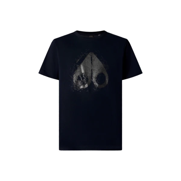 Moose Knuckles Icebreak Logo T-Shirt in Navy | Luxury Shoes 