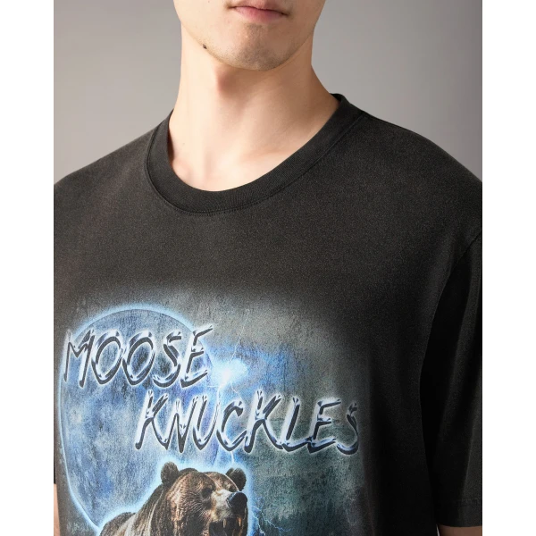 Moose Knuckles Into the Wild T-Shirt in Black | T-shirts & vests | Luxury Shoes 