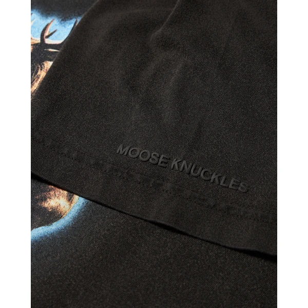Moose Knuckles Into the Wild T-Shirt in Black | T-shirts & vests | Luxury Shoes 