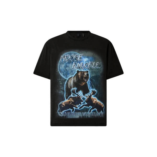Moose Knuckles Into the Wild T-Shirt in Black | Luxury Shoes 
