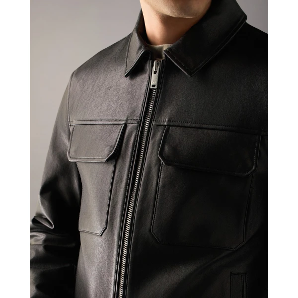 Moose Knuckles Jacques Leather Jacket in Black | Men Jackets | Luxury Shoes 