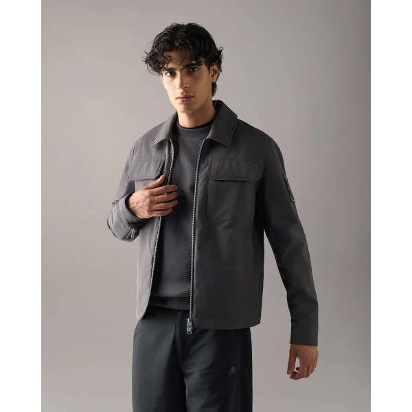 Moose Knuckles Jacques Shirt Jacket in Cement | Men Jackets | Luxury Shoes 