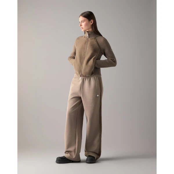 Moose Knuckles Junction Zip-Up Hybrid Sweater in Ashen | Sweaters | Luxury Shoes 