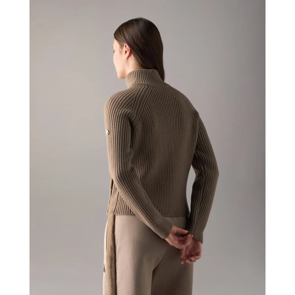 Moose Knuckles Junction Zip-Up Hybrid Sweater in Ashen | Sweaters | Luxury Shoes 