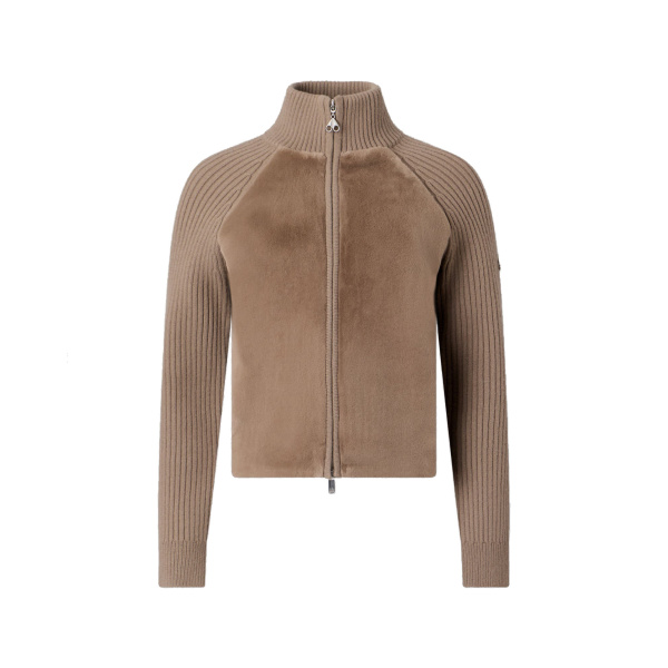 Moose Knuckles Junction Zip-Up Hybrid Sweater in Ashen | Luxury Shoes 
