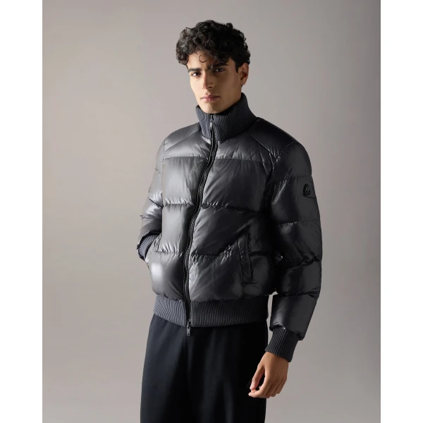 Moose Knuckles Kings Down Bomber in Cement | Men Jackets | Luxury Shoes 