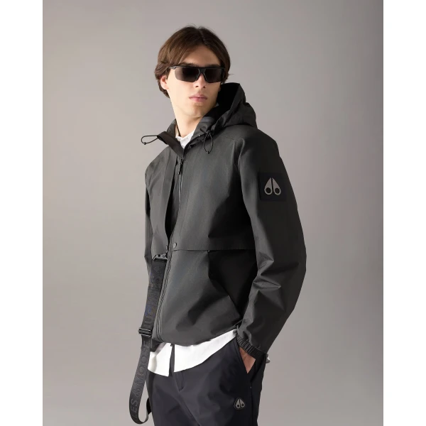 Moose Knuckles Knox Packable Rain Jacket in Black | Men Jackets | Luxury Shoes 