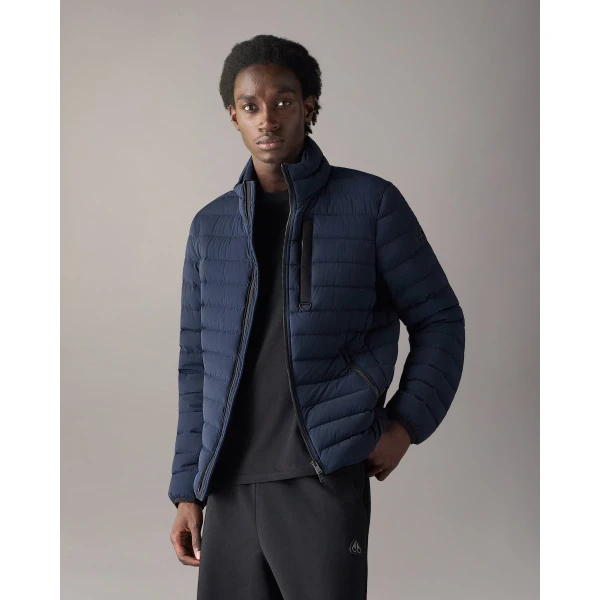 Moose Knuckles Laki Down Jacket in Navy | Men Jackets | Luxury Shoes 