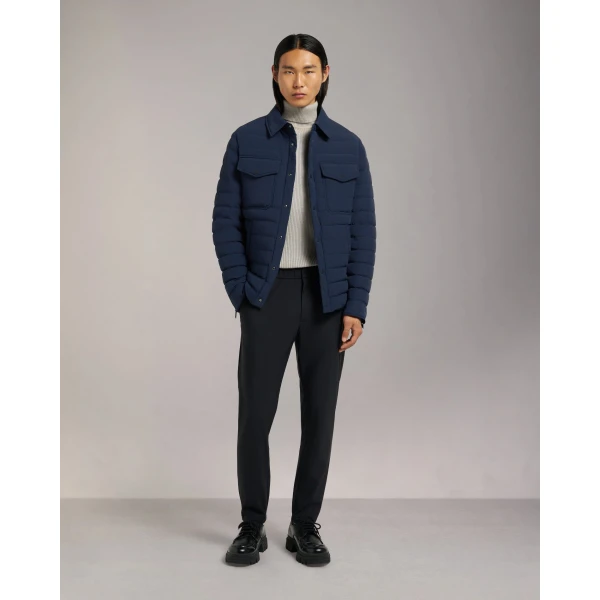 Moose Knuckles Lennox Shirt Jacket in Navy | Men Jackets | Luxury Shoes 