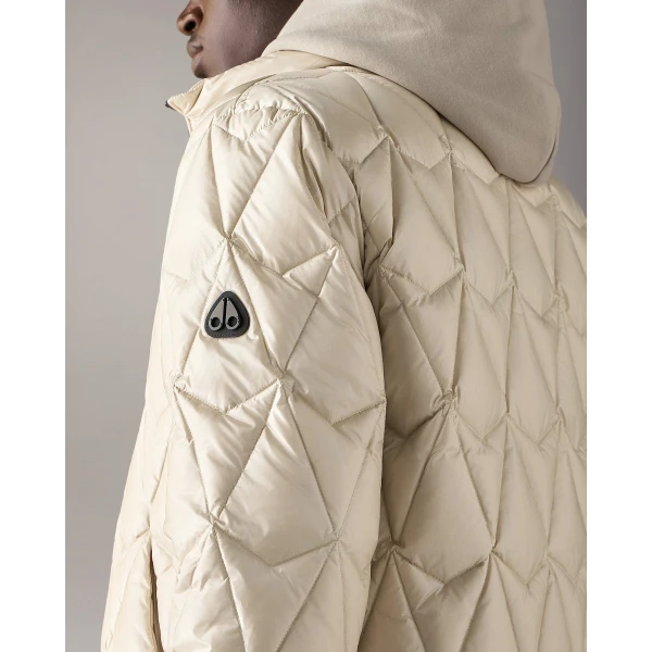 Moose Knuckles Lightweight Iceberg Quilt Down Jacket in Alabaster | Men Jackets | Luxury Shoes 