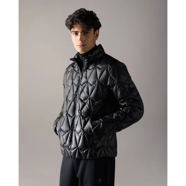Moose Knuckles Lightweight Iceberg Quilt Down Jacket in Black | Men Jackets | Luxury Shoes 
