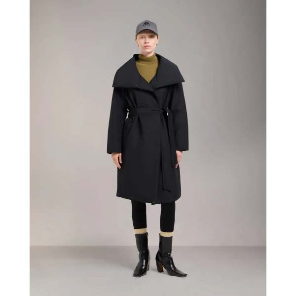 Moose Knuckles Londsdale Long Wrap Jacket in Black | Coats | Luxury Shoes 