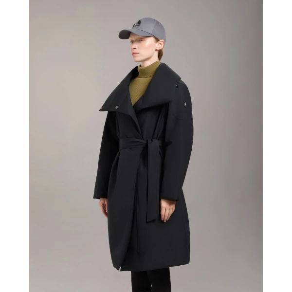 Moose Knuckles Londsdale Long Wrap Jacket in Black | Coats | Luxury Shoes 