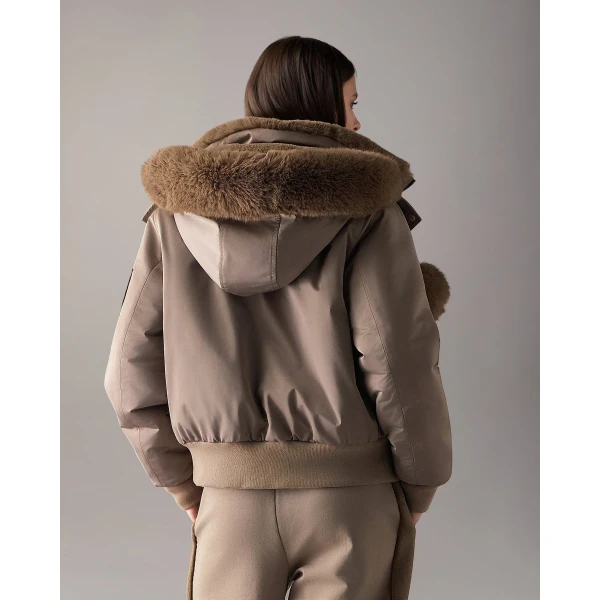 Moose Knuckles Luxe Satin Reversible Bomber in Ashen | Jackets | Luxury Shoes 
