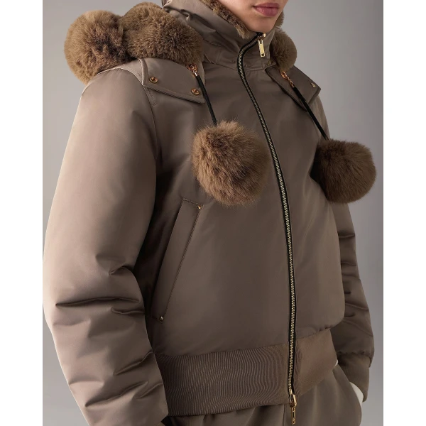Moose Knuckles Luxe Satin Reversible Bomber in Ashen | Jackets | Luxury Shoes 