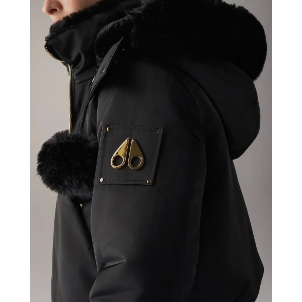 Moose Knuckles Luxe Satin Reversible Bomber in Black | Jackets | Luxury Shoes 