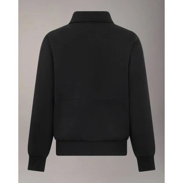 Moose Knuckles Mix Media Quarter Zip Sweater in Black | Sweaters | Luxury Shoes 