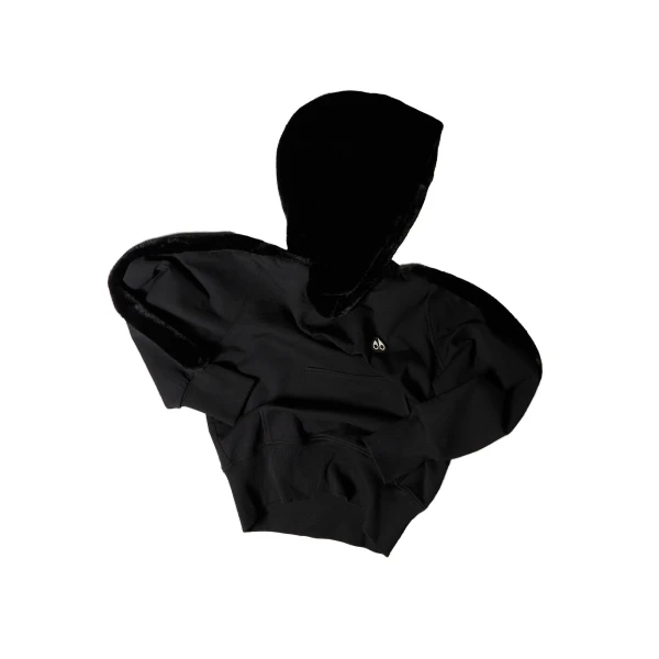 Moose Knuckles Mixed Media Bunny Hoodie in Black | Luxury Shoes 