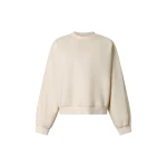 Moose Knuckles Mixed Media Crewneck Sweatshirt in Plaster | Luxury Shoes 