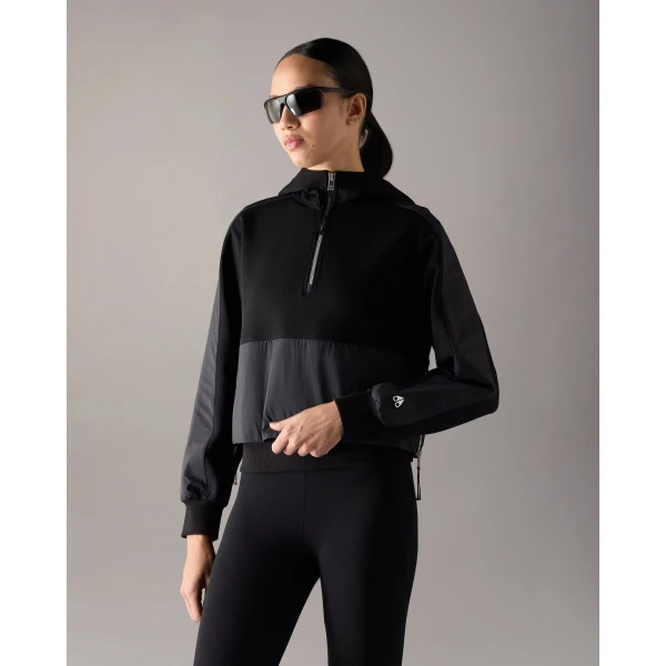 Moose Knuckles Mixed Media Hoodie in Black | Hoodies | Luxury Shoes 